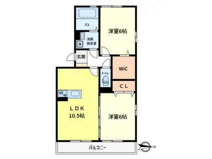 フローリッシュ(2LDK/3階)の間取り写真