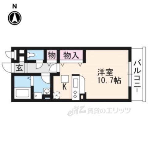 セジュール城南(ワンルーム/2階)の間取り写真
