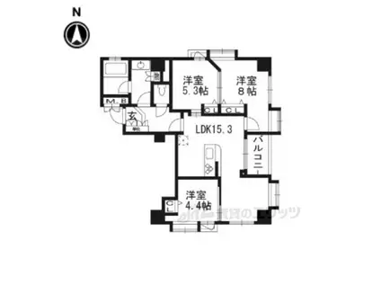 プリオーレ京都三条高倉(3LDK/2階)の間取り写真