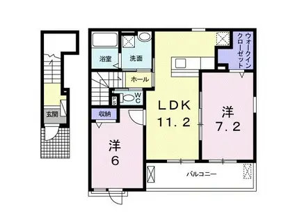 アイリスA(2LDK/2階)の間取り写真