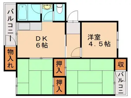 ハイラム・ビンガム(3DK/1階)の間取り写真