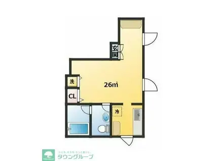 カイテキアパート(ワンルーム/2階)の間取り写真