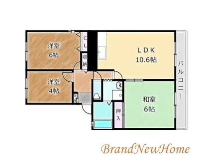 グレースB(3LDK/2階)の間取り写真