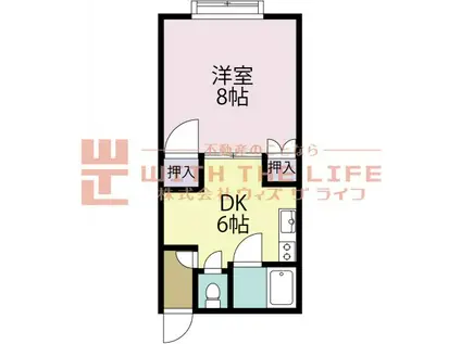 サンハイツ坂口(1DK/2階)の間取り写真