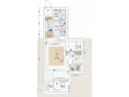 レジュールアッシュ大阪城ウエスト(1K/9階)の間取り写真