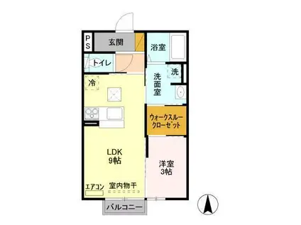 D-ROOM TOM(1LDK/1階)の間取り写真