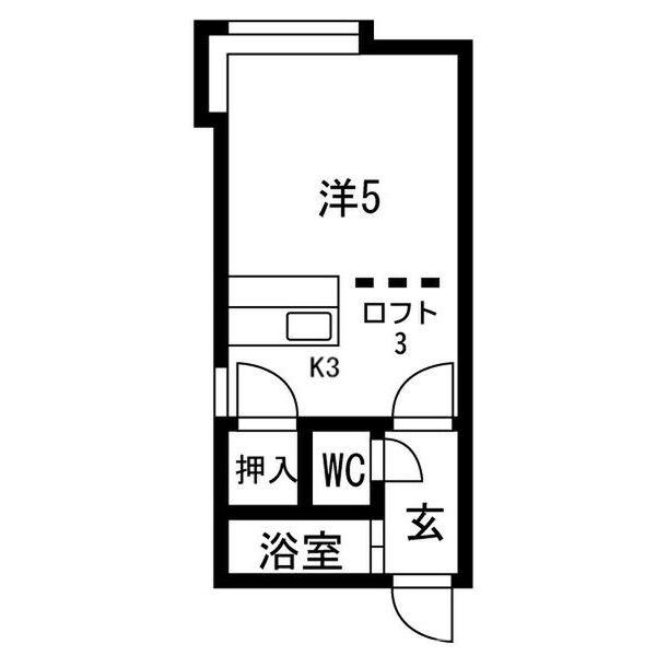 グランフォート平岸(1K/3階)の間取り写真