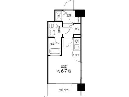 サンセール与野本町(ワンルーム/3階)の間取り写真