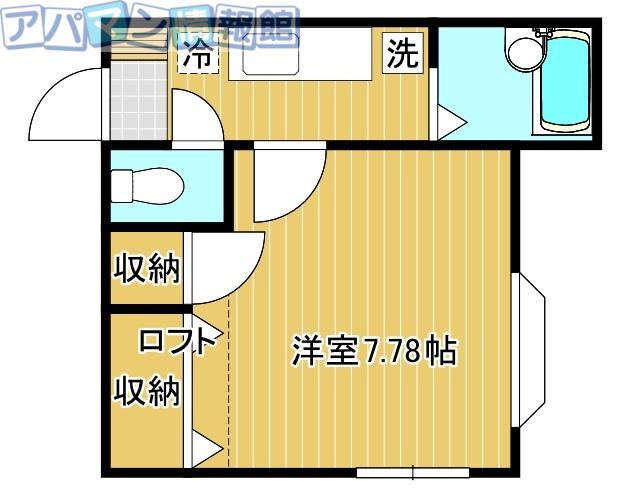 メゾンドプルネールB(1K/1階)の間取り写真