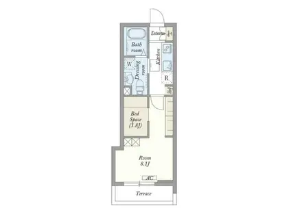 MILAR堀切菖蒲園(1SK/1階)の間取り写真