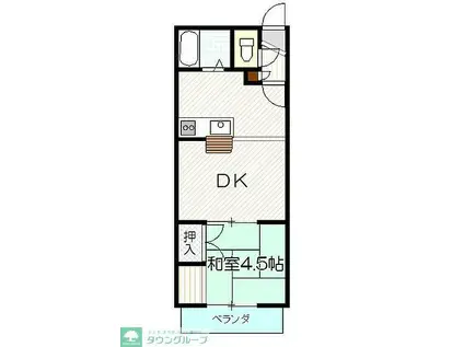 クロノス東松山(1DK/2階)の間取り写真