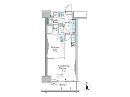 パークアクシス新宿百人町(1LDK/2階)の間取り写真