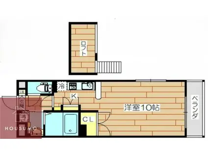 カーサスペリオーレII(1K/4階)の間取り写真