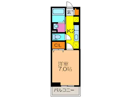 ブリーゼK(1K/1階)の間取り写真