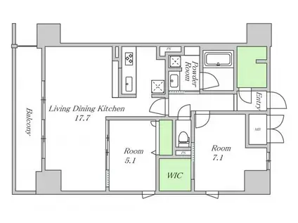サニープレイス大阪港(1SLDK/7階)の間取り写真