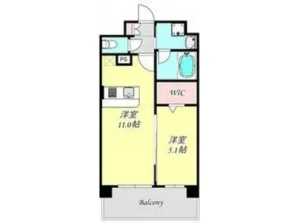 グランネクサス姫路船橋(1LDK/8階)の間取り写真