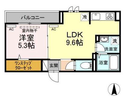 アリビオ(1LDK/3階)の間取り写真