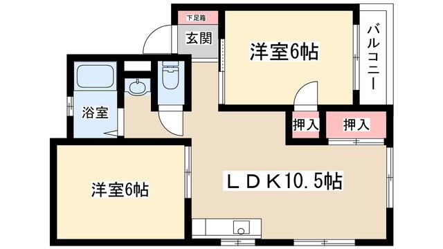 CHOU CHOU一社(2LDK/3階)の間取り写真