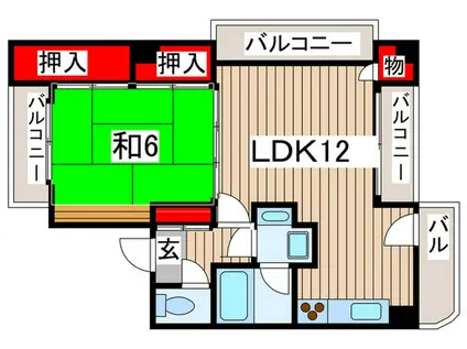 ウインマンション(1LDK/4階)の間取り写真