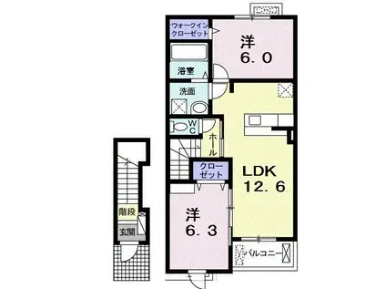 サンリット法隆寺II(2LDK/2階)の間取り写真