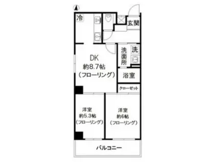 クリダイマンション(2DK/4階)の間取り写真
