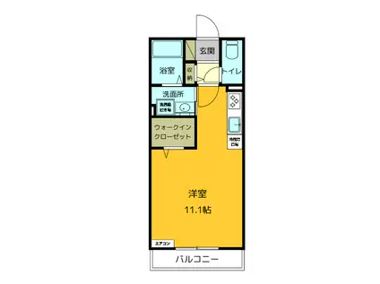 オリエント山手3(ワンルーム/1階)の間取り写真