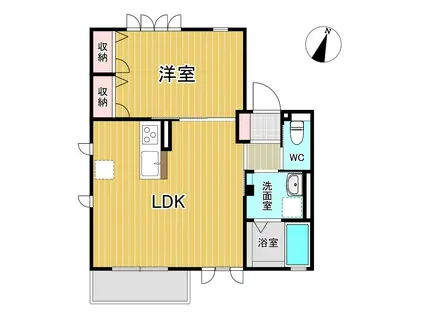 スマートハイツD(1LDK/1階)の間取り写真