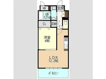 PRENDREプランドール(1LDK/1階)の間取り写真