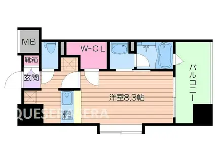 ゲートコート大阪福島(1K/5階)の間取り写真