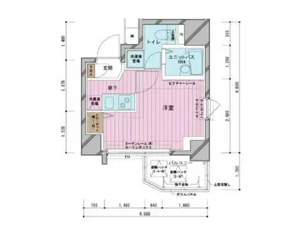 メインステージ白山(1K/7階)の間取り写真