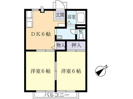 コーポラスヒロB(2DK/1階)の間取り写真