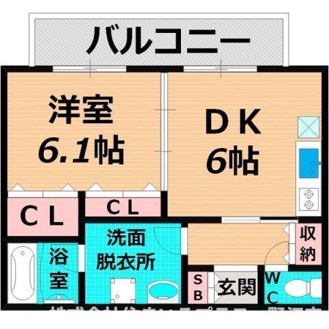 アンスプランドゥール(1DK/2階)の間取り写真