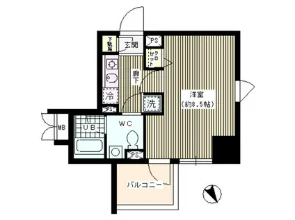 ラ・シャトン西早稲田(1K/4階)の間取り写真
