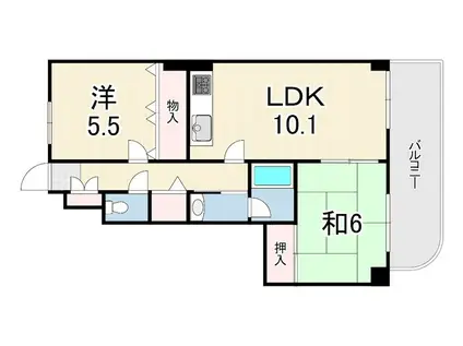 サンライズ明和(2LDK/2階)の間取り写真