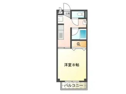 メリーユー(1K/1階)の間取り写真