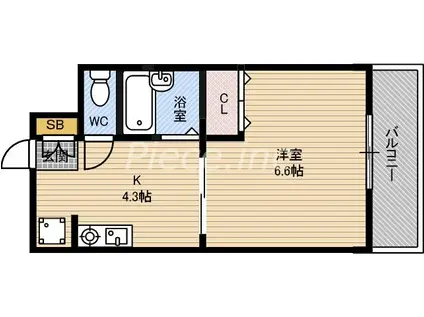 P-COURT海老江(1K/2階)の間取り写真