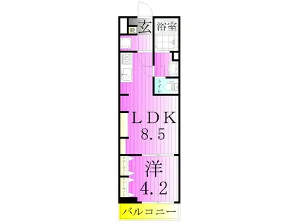 リブリ・北綾瀬(1LDK/1階)の間取り写真