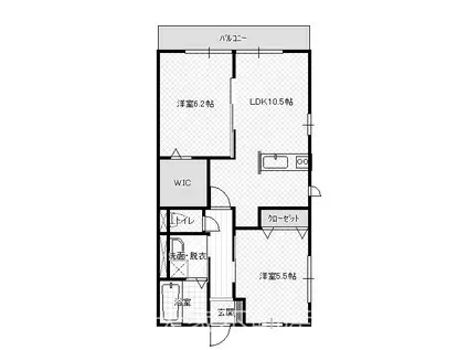 PRINCE COURT(2LDK/1階)の間取り写真