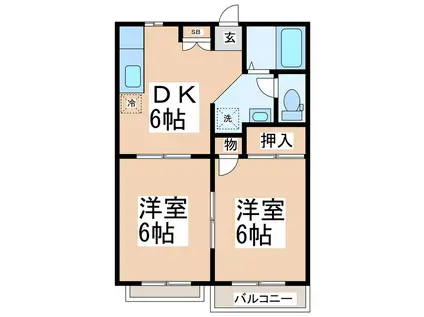 フローレンス大津A・B(2DK/2階)の間取り写真