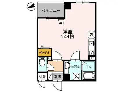 DH・プレジデンス白銀(ワンルーム/5階)の間取り写真