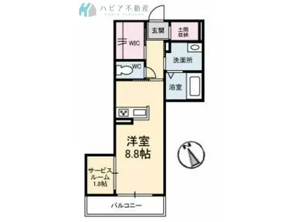 REINE若宮町(ワンルーム/1階)の間取り写真