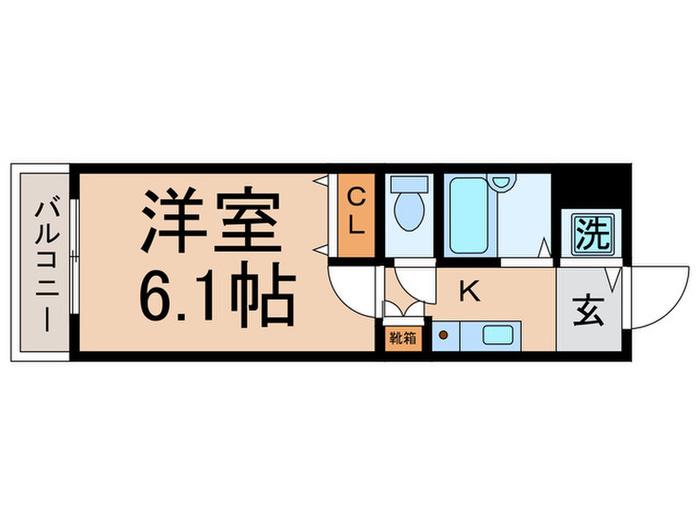 モントワ烏丸御池(1K/1階)の間取り写真