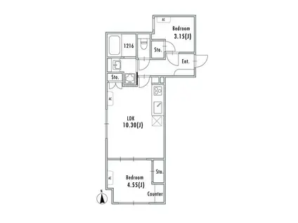 GRAN PASEO大森II(2LDK/4階)の間取り写真