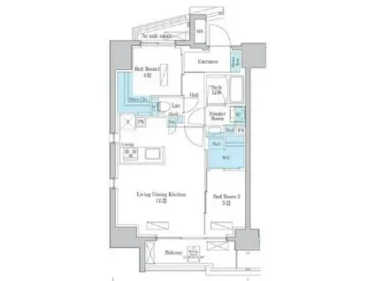 ORSUS板橋本町(2LDK/11階)の間取り写真