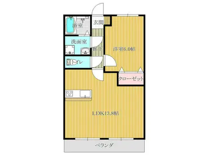 パレロワイヤル(1LDK/2階)の間取り写真
