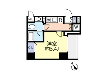 グランヴァン元住吉(1K/2階)の間取り写真