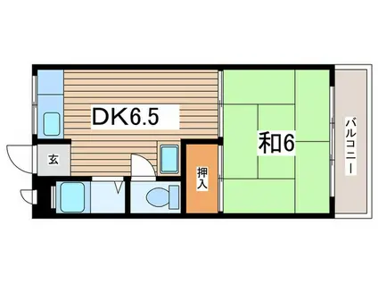 第一渡辺ハイツ(1DK/2階)の間取り写真