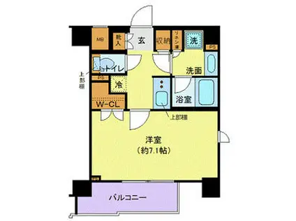 ガリシア用賀(1K/4階)の間取り写真