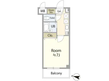 メディアン鹿島田2003(1K/1階)の間取り写真