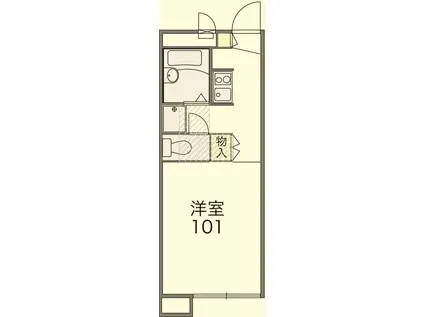 南足柄市沼田アパート(1K/2階)の間取り写真